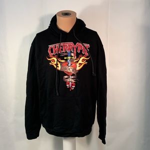 Cherry Pie Rock Roll sword heart hoodie size XL